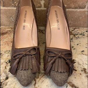 Audrey Brooke Tweed and Leather Heels -6.5M